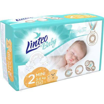 LINTEO Baby Premium Dětské plenky MINI 3-6kg 34 ks