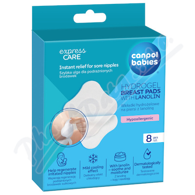 Canpol babies Hydrogel Breast Pads hydrogelové hojící prsní polštářky s lanolinem 8 ks