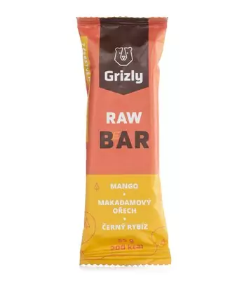 GRIZLY RAW Bar mango-makadam-černý rybíz 55 g