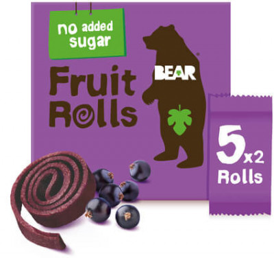 GRIZLY BEAR Fruit Rolls černý rybíz ovocné rolované plátky 5x20 g