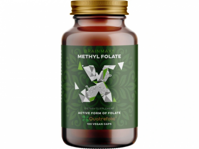 BrainMax Methyl Folate, 400 mcg, 100 rostlinných kapslí