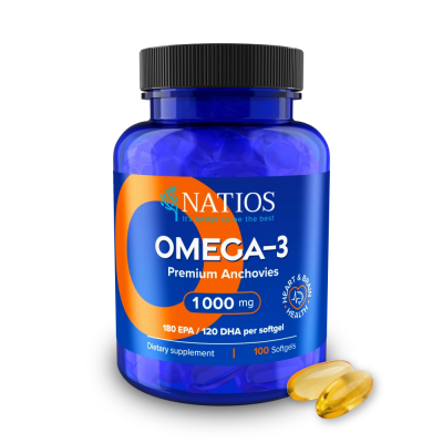 NATIOS Omega-3 Premium Anchovies, 1000 mg,100 tbl.