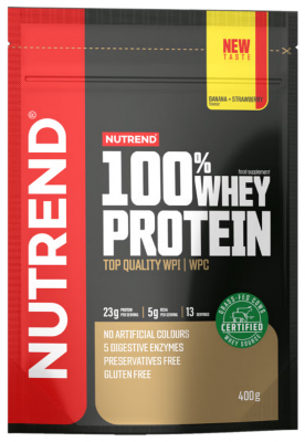 NUTREND 100% Whey Protein Banán & jahoda 400 g