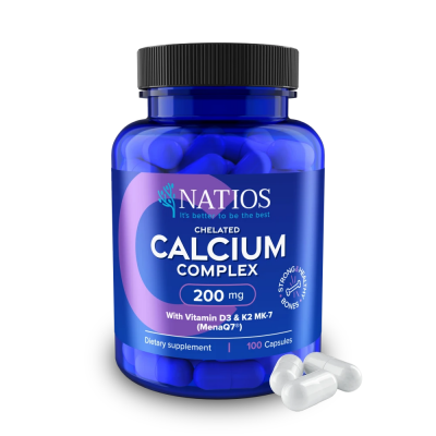 NATIOS Chelated Calcium Complex - Vápník s vitamíny D3 a K2 MK-7 100 kapslí