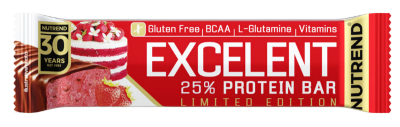 NUTREND Excelent 25% Protein Bar Jahodový dort v mléčné čokoládě 85 g