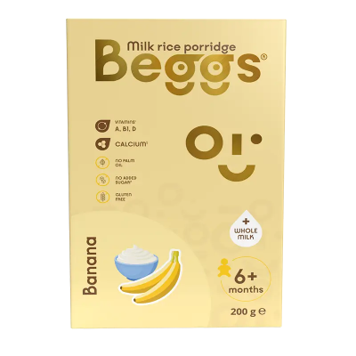 Beggs Mléčná rýžová kaše banánová 6m+ 200g