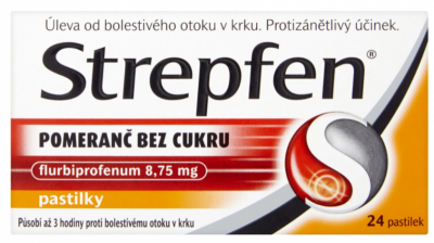 Strepfen Pomeranč bez cukru 8.75mg pas.24ks