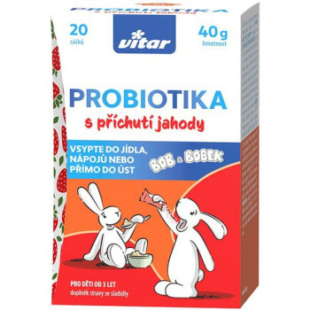 Vitar Probiotika Bob a Bobek s př.jahody 20x2g