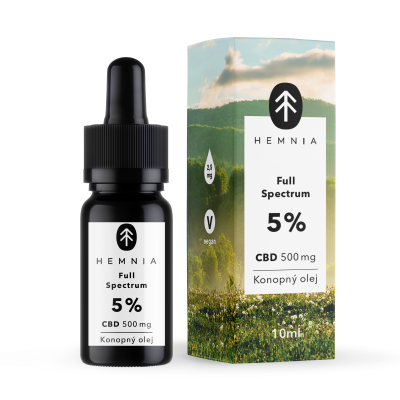 Hemnia CBD Konopný olej 5% 500mg 10ml