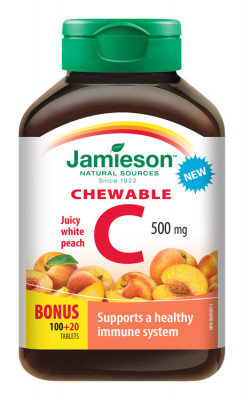 JAMIESON Vitamín C 500mg broskev chewable tbl.120