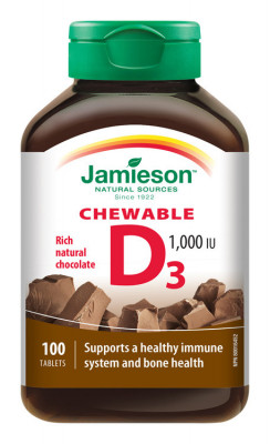 JAMIESON Vitamín D3 1000 IU čoko cucací tbl.100