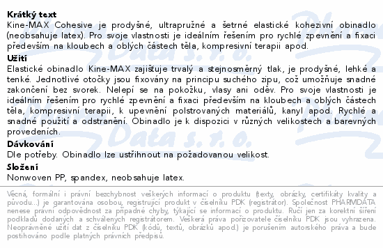 Kine-MAX Cohesive elast.samofix. 5cmx4.5m tělové