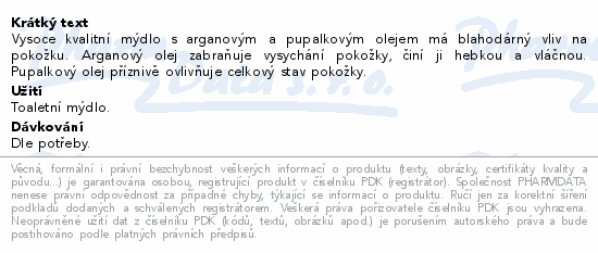 Přír. kosm. mýdlo orig.DÁMSKÉ argan.pupal.ol. 120g