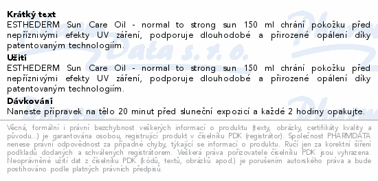 INSTITUT ESTHEDERM ADAPTASUN Opalovací olej na tělo a vlasy pro mírné slunce 150 ml