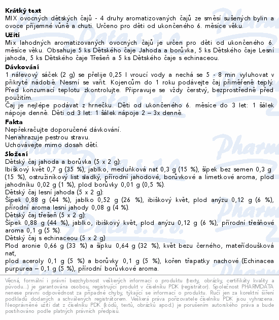 Megafyt Mix ovocných dětských čajů 4x5x2g