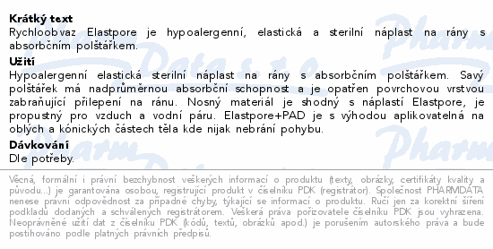 ELASTPORE+PAD náplast samole.sterilní 10x25cm 1ks