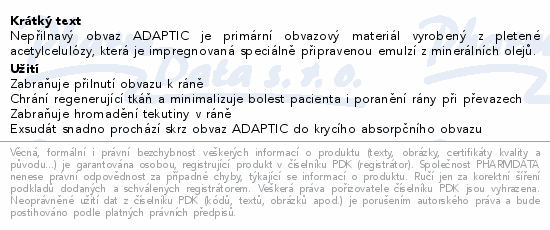 Adaptic nepřilnavý obvaz 7.6x7.6cm 50ks