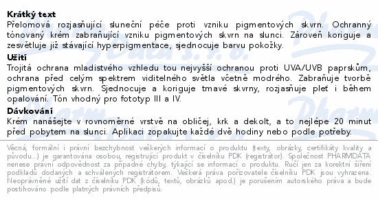 INSTITUT ESTHEDERM PHOTO REVERSE Ochranný tónovaný krém proti pigmentovým skvrnám SPF 50+ (středně béžová) 50 ml