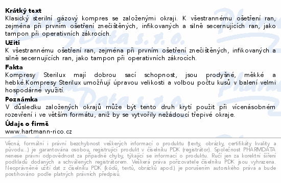 Gáza kompr.ster.Sterilux ES 5x5cm 8vrs.25x2ks