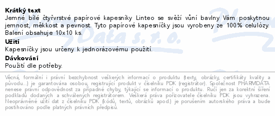 Papírové kapes.LINTEO sv.vůně bavlny 10x10 4vrst.