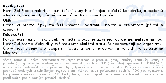 HemaGel PROCTO rektální čípky 15ks