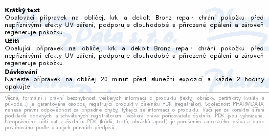 INSTITUT ESTHEDERM BRONZ REPAIR Protivráskový opalovací krém (na obličej) pro silné slunce 50 ml