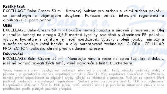 INSTITUT ESTHEDERM EXCELLAGE Omlazující balzám pro zlepšení hustoty pleti 50 ml