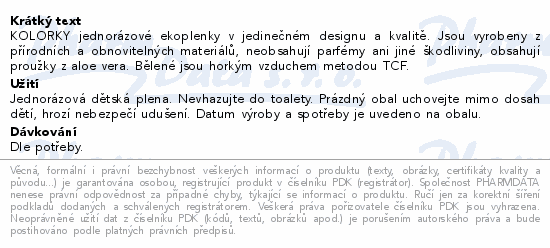 KOLORKY DAY jednoráz.eko plenky S 3-6kg 25ks Květy