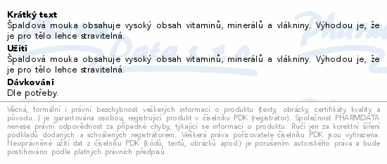 Nominal Špaldová mouka hladká polosvětlá 1kg