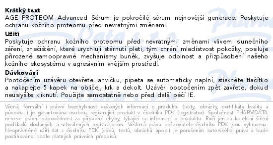 INSTITUT ESTHEDERM AGE PROTEOMTM Pokročilé sérum pro ochranu proteinů a mládí pleti 30 ml