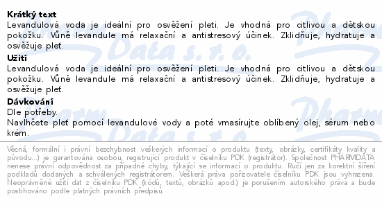 Autentis Levandulová voda 100ml