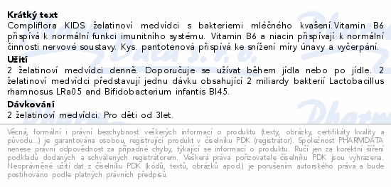 Compliflora KIDS želatinoví medvídci od 3let 60ks