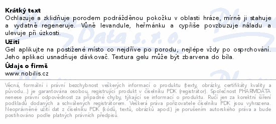 Nobilis Tilia Zklidňující gel na hráz 15ml