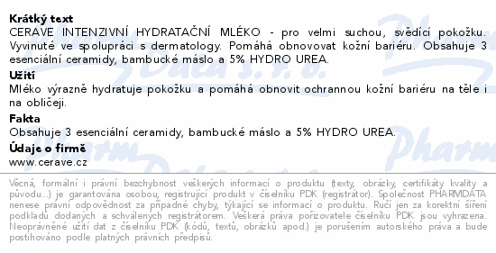 CeraVe Intentivní hydratační mléko 236ml