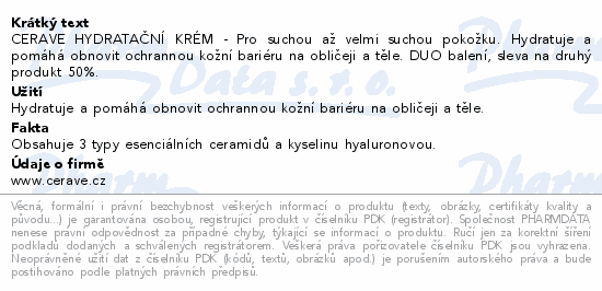 CeraVe Hydratační krém DUO 2x454g